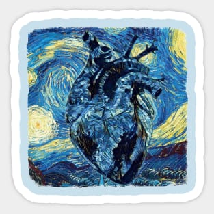 Heart Van Gogh Style Sticker